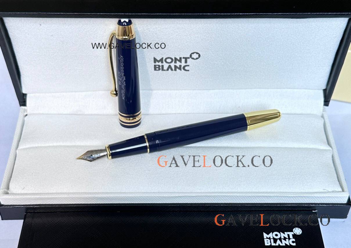 Best Montblanc 100 Yrs Meisterstuck Midsize Fountain Blue-Gold Pen